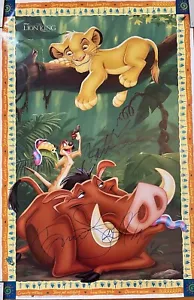 Póster De Colección Disney El Rey León Película Simba RARO Firmado Autógrafo Nathan Ernie? - Imagen 1 de 10