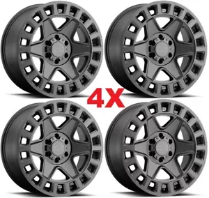 18 GUNMETAL BLACK RHINO WHEELS RIMS YORK GRAY GREY TITANIUM ANTHRACITE - Picture 1 of 6