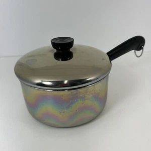 1801 Revere Ware 2 Quart Qt. 98f Stainless Steel Sauce Pan Clinton IL USA W/ LID - Picture 1 of 15