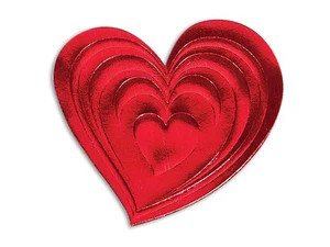 25 sellos de lámina de corazón rojo en relieve etiquetas estampillas vacaciones día de San Valentín bodas - Imagen 1 de 1