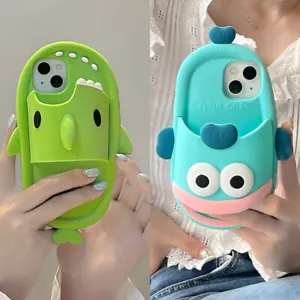 3D Cartoon Silicone Slippers Shaped Phone Case For iPhone 15 Pro Max 14 13 12 11 - Picture 1 of 18