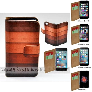 Funda tipo billetera con estampado de madera para teléfono móvil Apple iPhone Series - Imagen 1 de 3