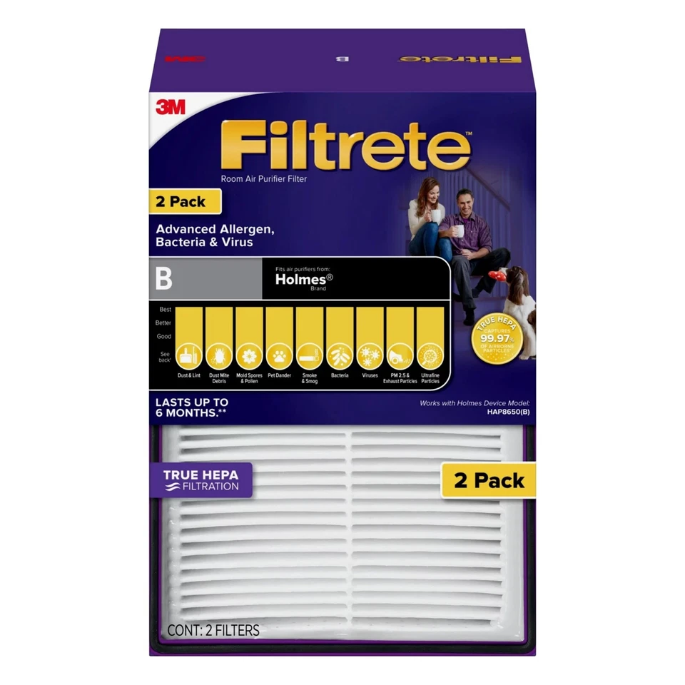 Filtrete by 3M Allergen, Bacteria & Virus True HEPA Air Purifier Filter, Replace - Image 1 of 3