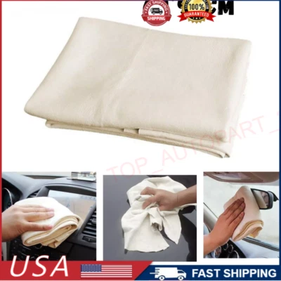 Natural Chamois Leather Large Car Cleaning Cloth Washing Absorbent Drying Towel - Image 1 of 4