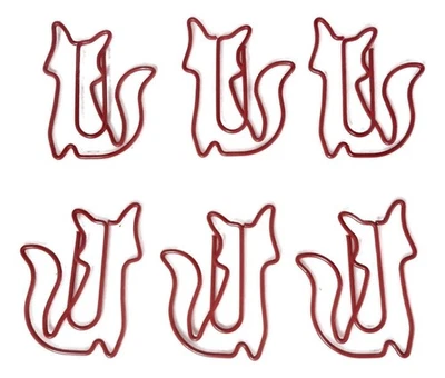 100 Count Red Fox Paper Clips, Cute Shaped Paper Clips, Desk Organization - Image 1 of 4