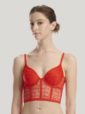Top bustier obsesionado con logo Wolford en rojo brillo Foto 1 de 4