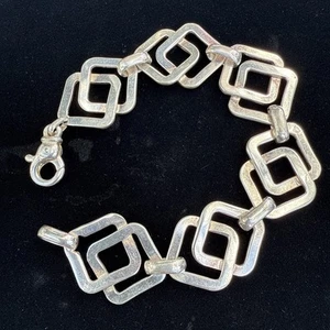 Vintage ITALY 925 Signed Sterling Silver Link Style Bracelet 8.5 42.4 Grams - Picture 1 of 6
