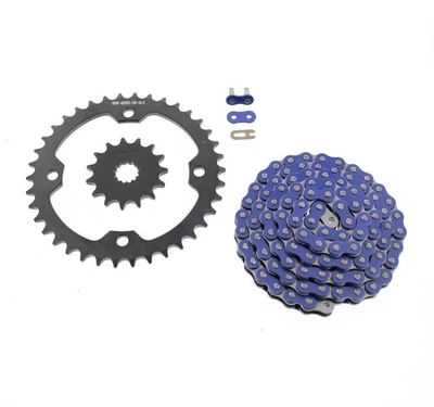 2004 - 2008 Yamaha YFZ450 YFZ 450 Blue Chain and Black Sprocket 15/38 100L - Image 1 of 2