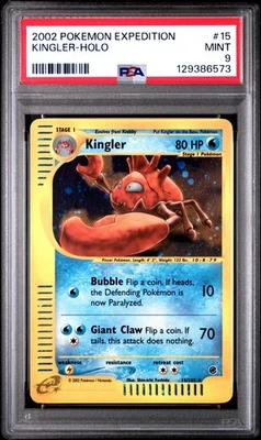 2002 Pokemon Expedition #15 Kingler Holo PSA 9 MINT - Image 1 of 2