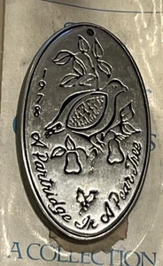 1 Wilton Armetale 1978 A Partridge In A Pear Tree Ornament Pewter - Picture 1 of 4