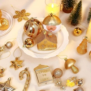 Set Ornamenti Palline di Natale 85Ct, Albero di Natale in Plastica Colorato Infrangibile - Foto 1 di 8