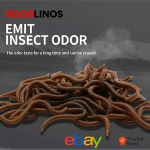 Gusanos rojos de plástico suave 50 piezas | Señuelos de pesca realistas para agua dulce y salada - Imagen 1 de 8