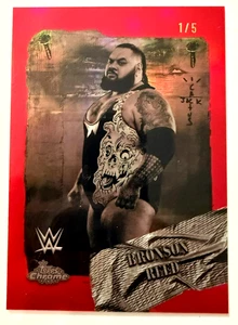 2025 Topps Chrome WWE x Cactus Jack Bronson Reed Rodeo Rebel Red 1/5 - Bild 1 von 2