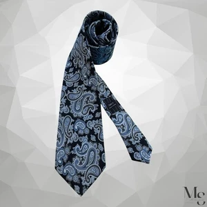 ZANETTI Black Gray Paisley Silk Tie Made In Italy 58”-3.25" EX COND - Picture 1 of 6
