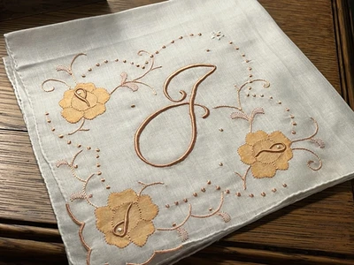 Pañuelo de lino con monograma Madeira inicial Mellon “J” de colección nuevo con etiquetas Foto 1 de 4
