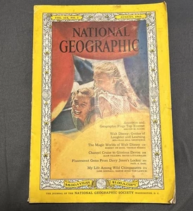 Disney’s National Geographic Mag. Aug 1963 Walt Disney Map Insert Vintage - Foto 1 di 11