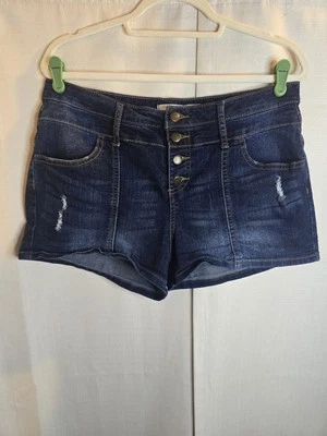 BONGO 深蓝色高腰牛仔裤青少年短裤 11 码 — 第 1/4 张图片