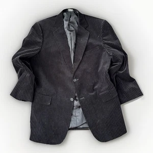 Jos A Bank Mens Velvet Pinstripe Blazer Size 43L Black Lined - Picture 1 of 6