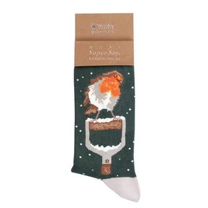 Wrendale Designs Herren Socken Rotkehlchen Little Red Robin - Bild 1 von 5