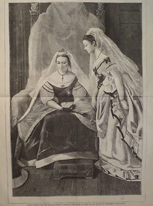 REINA VICTORIA Y PRINCESA LUISA CASA DE LOS SEÑORES PARLAMENTO HARPER'S SEMANAL 1871 - Imagen 1 de 2