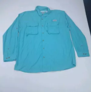 Bimini Bay Shirt Men’s XXL Blue Vented Button Down Long Sleeve Cotton Fishing - Picture 1 of 15