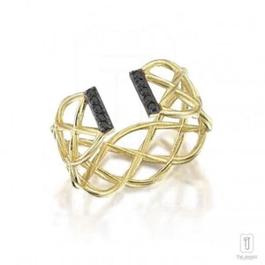 Anello Compleanno Oro 14K 0,05 CT Nero VS/F-G Diamanti Gabbia Design - The Jewelz - Foto 1 di 4