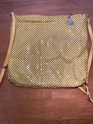 Cartera Bandolera Vintage Retro Malla Años 80 Era WHITING & DAVIS Amarillo Brillante Única Foto 1 de 4