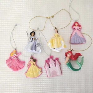 Disney Christmas Mini Ornaments Princess Jasmine Belle Ariel Castle Flat & 3D - Picture 1 of 8
