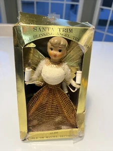 Rare Vintage Angel Tree Topper Light Up Mid Century Christmas Rubber Face Japan - Picture 1 of 10