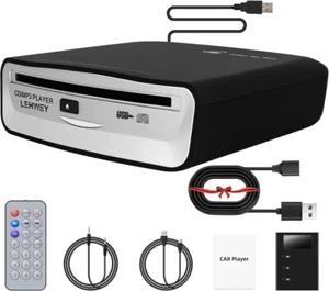 Externer USB CD Player für Auto Tragbarer Plug In CD Player mit Fernbedienung - Bild 1 von 16