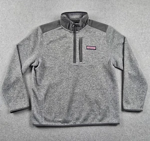 Suéter de Montaña Vineyard Vines Para Hombres Grande Gris Polar Cuarto Cremallera Pullover - Imagen 1 de 15