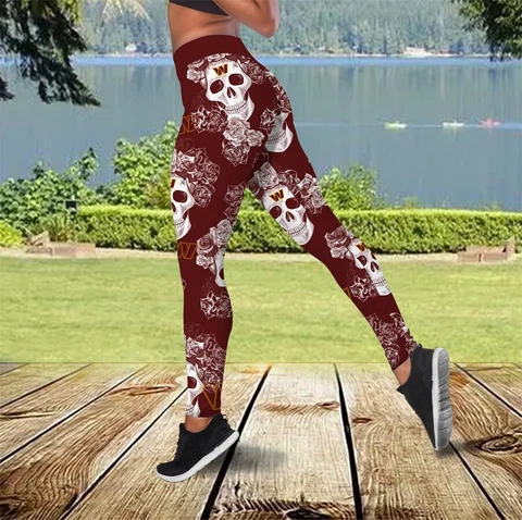Washington Commanders Lady Butt Lifting Leggings High Waist Workout Yoga Pants Cover