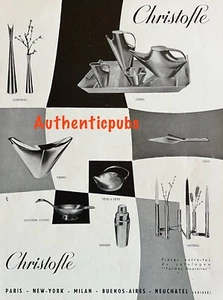 PUBLICITE CHRISTOFLE ORFEVRERIE COMO CARDINAL VIKING LIDO DE 1959 FRENCH AD PUB - Imagen 1 de 1