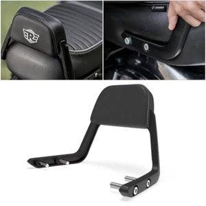 Passenger Backrest Pad & Mounts BLACK FOR ROYAL ENFIELD Classic Reborn 350 - Picture 1 of 8