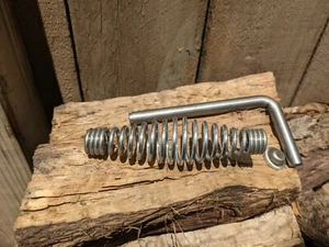 Stainless steel spring barbecue pit handle with 90° pin and cap - Picture 1 of 4