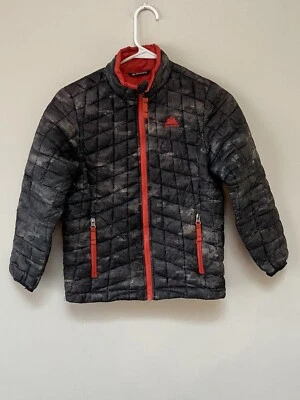 Snozu Kids Quilted Puffer Winter Jacket Poly Fill Red Black Gray Small 7-8 - Image 1 of 4