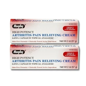 Rugby Capsaicin Cream 0.075% High Potency Pain Relief 57gm - 2 Pack Red - Picture 1 of 2