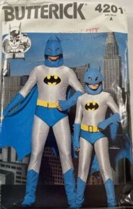 Disfraz de Batman Butterick 4201 DC Comics de colección patrón A para hombre XS-L 30-44 SIN CORTAR - Imagen 1 de 2