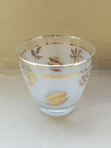 Vintage Mid Century Libbey Golden Leaf Old Fashioned Glasses. Set of 4 - Picture 1 of 4