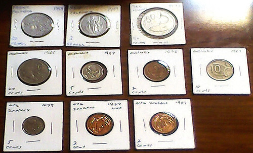 Oceania Lot of Ten (10) Coins, Sundry Nations; Very Collectible, Exotic Coinage!</span>