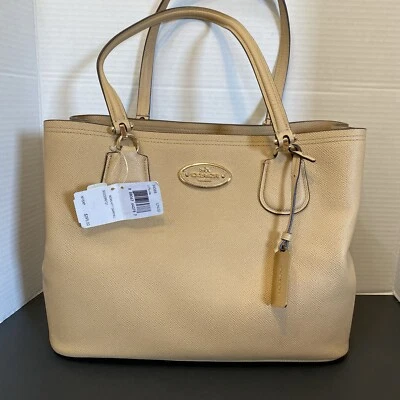 Coach 34388 Kitt Crossgrain Leather Carryall Shoulder Bag NUDE Beige NEW $395 - Image 1 of 4