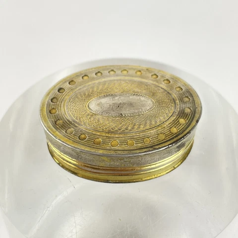 Antique Georgian Solid Silver Oval Vinaigrette 3cm X 2.3cm 1800 Cover