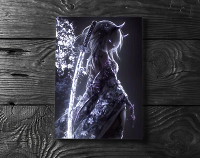 Impresión de póster artístico de niña de anime White Devil - sin marco Foto 1 de 3