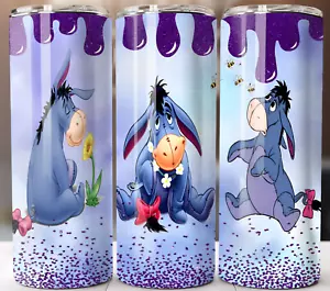 Eeyore Tumbler 20oz Purple Drip Confetti Cold Hot Drinks Steel Lid and Straw - Picture 1 of 12