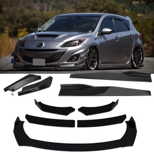 For 2004-21 Mazda 2 3 5 Front Bumper Lip Splitter Spoiler Side Skirt Body Kit - Picture 1 of 14
