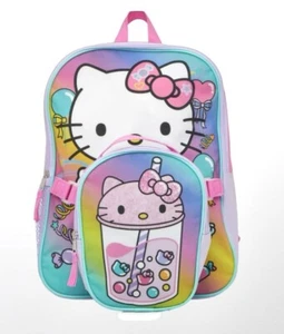 Hello Kitty Glitter Candy Boba 15” Girls Backpack With Detachable Lunch Bag NWT - Picture 1 of 4