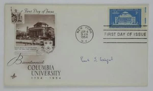 Paul S Wingert Signed 1954 First Day Cover FDC Bicentennial Columbia University - Picture 1 of 2
