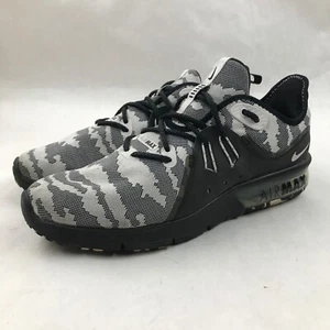 Nike Air Max Sequent 3 Mens AR0251-001 Black White Camo 9.5 - Picture 1 of 11