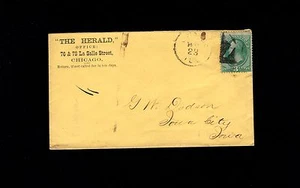 NEWSPAPER The Herald Chicago Faint cds Circa Fancy 1878 Cover 3s - Picture 1 of 2