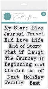 Craft Consortium Journal Sentiments Words Clear Stamp Set Birthday Card Making - Picture 1 of 2